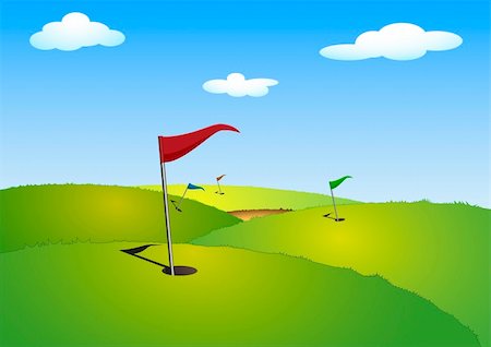 simsearch:400-04319321,k - illustration of a green golf course with flags Photographie de stock - Aubaine LD & Abonnement, Code: 400-04310426