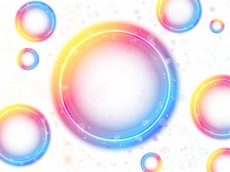 Vector - Rainbow Circle Bubbles background with Sparkles and Swirls. Stock Photo - Budget Royalty-Free & Subscription, Code: 400-04310516