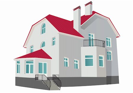 simsearch:400-04018755,k - Cottage (Detailed). Vector illustration for you design Stock Photo - Budget Royalty-Free & Subscription, Code: 400-04310544