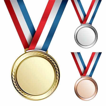 simsearch:400-05386592,k - Three detailed vector medals with room for your texts or images - gold, silver and bronze Photographie de stock - Aubaine LD & Abonnement, Code: 400-04310666