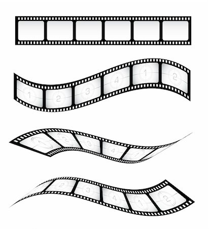 reel to reel camera - Various vector film strips for designs Stock Photo - Budget Royalty-Free & Subscription, Code: 400-04310683