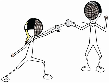 sabre - Vector illustration of girl and boy fencing Stock Photo - Budget Royalty-Free & Subscription, Code: 400-04310695