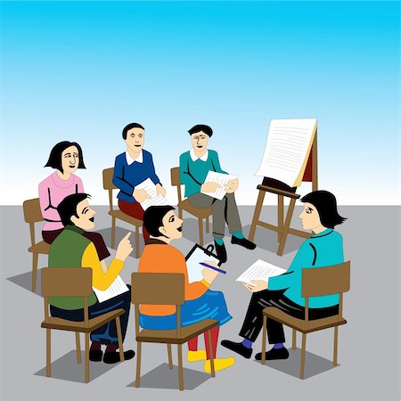 strategic plan illustration - group discussion between professional Stock Photo - Budget Royalty-Free & Subscription, Code: 400-04310784