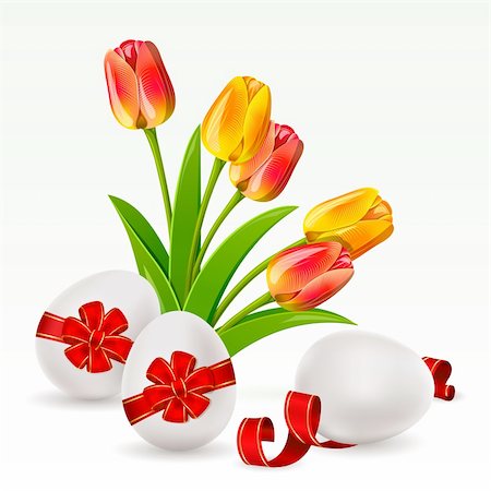 simsearch:400-05333490,k - Easter background with egg decorated and tulips Photographie de stock - Aubaine LD & Abonnement, Code: 400-04310821