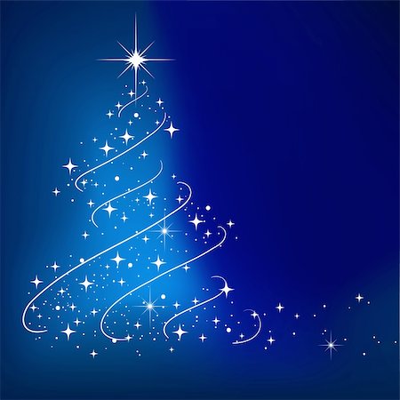 star background banners - Blue vector abstract winter background with stars Christmas tree Stock Photo - Budget Royalty-Free & Subscription, Code: 400-04310967