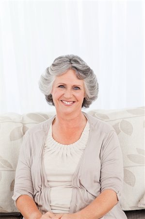 Smiling retired woman  at home Stock Photo - Budget Royalty-Free & Subscription, Code: 400-04310989