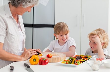 simsearch:400-04306517,k - Children cooking with their grandmother at home Stock Photo - Budget Royalty-Free & Subscription, Code: 400-04311167