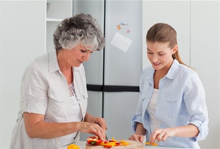 simsearch:400-04306517,k - Woman cooking with her mother at home Stock Photo - Budget Royalty-Free & Subscription, Code: 400-04311177