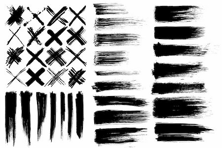 paint brush stroke vector - brushes & cross marks Stock Photo - Budget Royalty-Free & Subscription, Code: 400-04311333