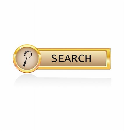 simsearch:400-07624282,k - gold button with search icon Stockbilder - Microstock & Abonnement, Bildnummer: 400-04311347