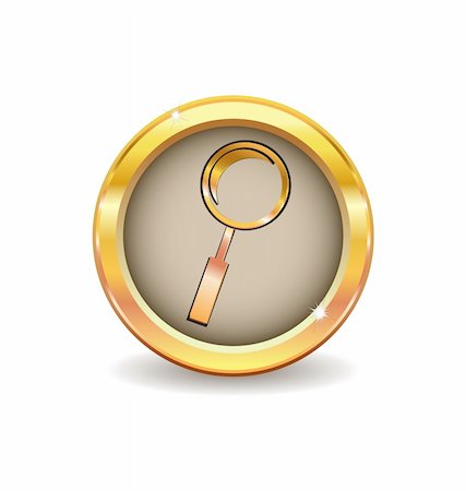 simsearch:400-06358064,k - gold button with search icon Foto de stock - Royalty-Free Super Valor e Assinatura, Número: 400-04311348
