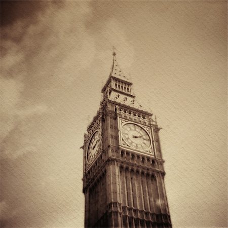 simsearch:400-04904259,k - Grunge vintage background with Big Ben on a handmade paper background Foto de stock - Royalty-Free Super Valor e Assinatura, Número: 400-04311389