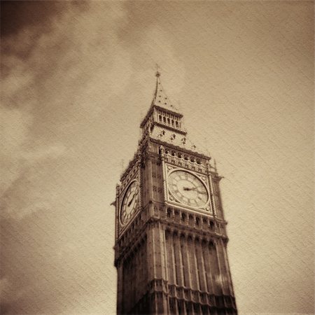 simsearch:400-05885044,k - Grunge vintage background with Big Ben on a handmade paper background Photographie de stock - Aubaine LD & Abonnement, Code: 400-04311389