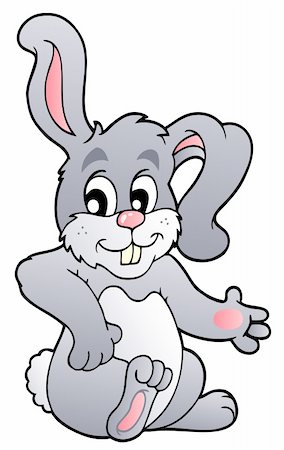 simsearch:400-04628759,k - Cartoon resting bunny - vector illustration. Foto de stock - Super Valor sin royalties y Suscripción, Código: 400-04311416