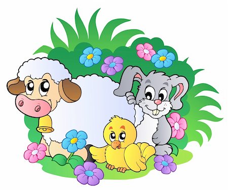 simsearch:400-07548489,k - Group of spring animals - vector illustration. Stock Photo - Budget Royalty-Free & Subscription, Code: 400-04311440