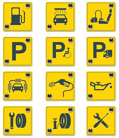 Set of the roadside services related icons Stock Photo - Budget Royalty-Free & Subscription, Code: 400-04311546