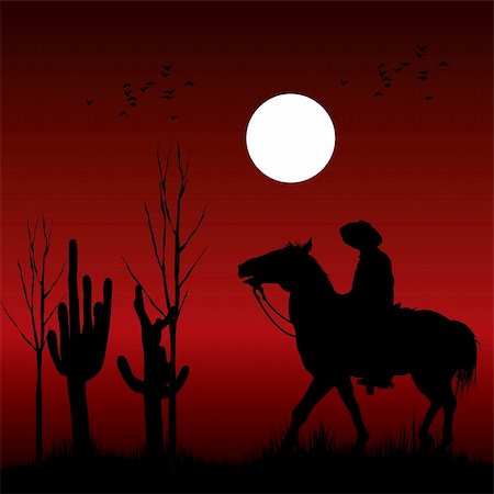 cow boy move at night Stock Photo - Budget Royalty-Free & Subscription, Code: 400-04311622