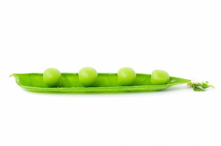 simsearch:400-05075296,k - Fresh green pea pod isolated on white background Stock Photo - Budget Royalty-Free & Subscription, Code: 400-04311690