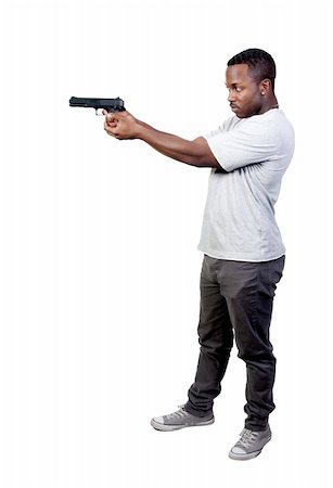 simsearch:400-04816325,k - A black African American police detective man on the job with a gun Stock Photo - Budget Royalty-Free & Subscription, Code: 400-04311768