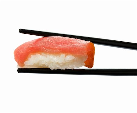 simsearch:400-05119569,k - Sushi with chopsticks isolated over white background Stockbilder - Microstock & Abonnement, Bildnummer: 400-04311801