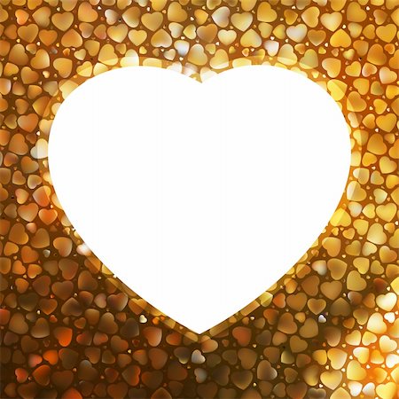 Gold frame in the shape of heart. EPS 8 vector file included Stock Photo - Budget Royalty-Free & Subscription, Code: 400-04312014