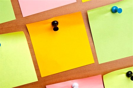 post its lots - Empty orange post it on wooden wall Stock Photo - Budget Royalty-Free & Subscription, Code: 400-04312200