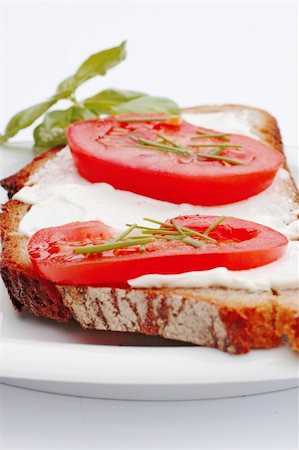Healthy Sandwich With Cheese And Tomatoes Stock Photo - Budget Royalty-Free & Subscription, Code: 400-04312263