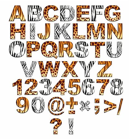 Alphabet in style of a safari Stock Photo - Budget Royalty-Free & Subscription, Code: 400-04312328