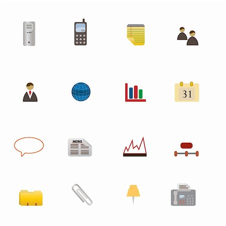 Various business related symbols in icon set Stock Photo - Budget Royalty-Free & Subscription, Code: 400-04312423