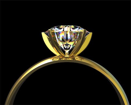 simsearch:400-04158011,k - Computer generated golden diamond ring Stock Photo - Budget Royalty-Free & Subscription, Code: 400-04312596