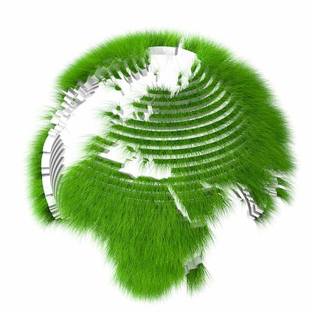 Rendered sliced earth globe covered with grass Foto de stock - Royalty-Free Super Valor e Assinatura, Número: 400-04312599