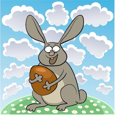 sky to paint cartoon - Easter Rabbit Stock Photo - Budget Royalty-Free & Subscription, Code: 400-04312958