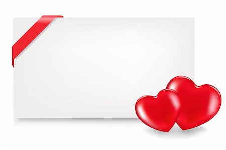 simsearch:400-04314352,k - 2 Hearts And Blank Gift Tag With Tape, Isolated On White Background, Vector Illustration Stock Photo - Budget Royalty-Free & Subscription, Code: 400-04312968