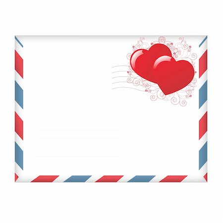 simsearch:400-04314352,k - Envelope With Hearts, Isolated On White Background, Vector Illustration Stock Photo - Budget Royalty-Free & Subscription, Code: 400-04312985