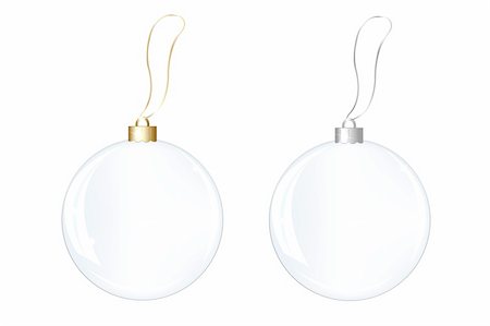 simsearch:400-05307881,k - 2 Glass New Years Spheres, Isolated On White Background, Vector Illustration Stock Photo - Budget Royalty-Free & Subscription, Code: 400-04312989