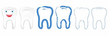 simsearch:400-06108956,k - 6 Tooth, Isolated On White Background, Vector Illustration Fotografie stock - Microstock e Abbonamento, Codice: 400-04313026