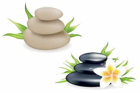 simsearch:400-05175967,k - Spa Still Life With Frangipani, Stones And Bamboo Leaf, Isolated On White Background, Vector Illustration Stock Photo - Budget Royalty-Free & Subscription, Code: 400-04313023
