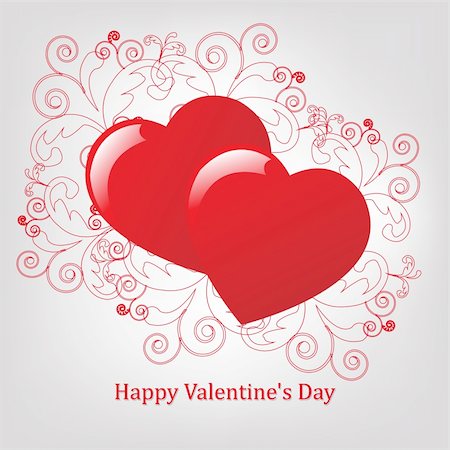 simsearch:400-04777535,k - Valentines Day Card, 2 Hearts With Pattern, Vector Illustration Photographie de stock - Aubaine LD & Abonnement, Code: 400-04313032