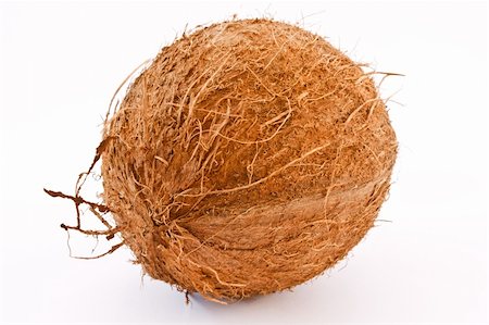 simsearch:400-07167724,k - a coconut is isolated on a white background Stockbilder - Microstock & Abonnement, Bildnummer: 400-04313140