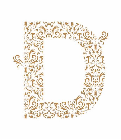 simsearch:400-04313276,k - Floral letter isolated on the white background. Stock Photo - Budget Royalty-Free & Subscription, Code: 400-04313218