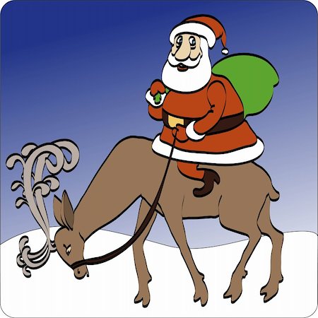 simsearch:400-04291488,k - Santa on Deer Stock Photo - Budget Royalty-Free & Subscription, Code: 400-04313250