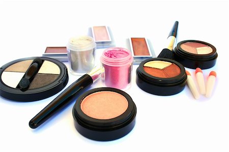 simsearch:400-08432024,k - Makeup collection isolated on white background. Stock Photo - Budget Royalty-Free & Subscription, Code: 400-04313793
