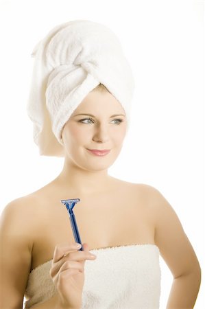 simsearch:400-04594366,k - pretty woman shaving her armpit Photographie de stock - Aubaine LD & Abonnement, Code: 400-04313989