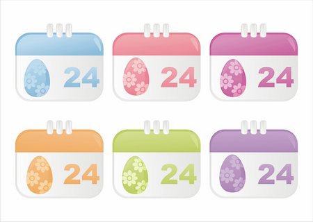 simsearch:400-04350939,k - set of 6 easter calendar icons Stock Photo - Budget Royalty-Free & Subscription, Code: 400-04324169