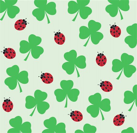 simsearch:400-06570489,k - vector illustration of a shamrock background with ladybugs Stock Photo - Budget Royalty-Free & Subscription, Code: 400-04324208