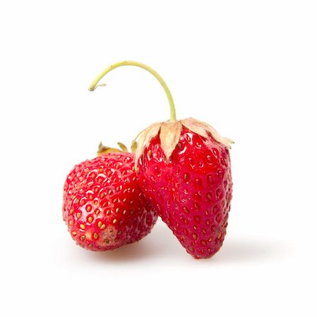 simsearch:400-06076486,k - two red strawberries isolated on white Foto de stock - Royalty-Free Super Valor e Assinatura, Número: 400-04324868