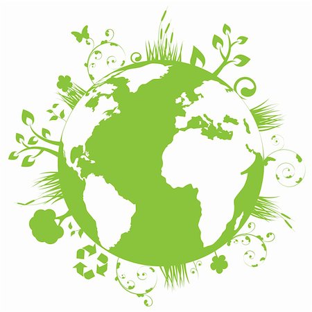 earth globe clip art - Green and clean earth Stock Photo - Budget Royalty-Free & Subscription, Code: 400-04324888