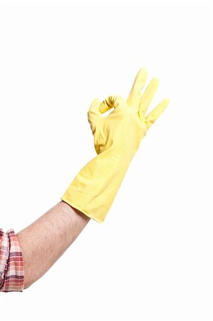 rubber hand gloves - hand in glove isolated on white background Stock Photo - Budget Royalty-Free & Subscription, Code: 400-04324982