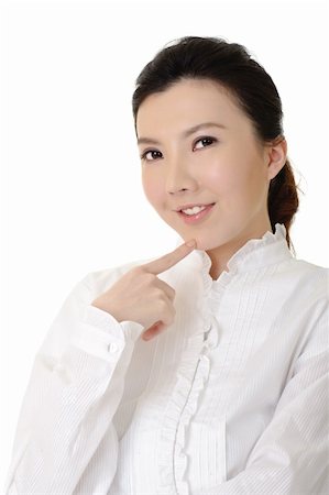 simsearch:400-04255437,k - Young cute businesswoman of Asian on white background. Foto de stock - Super Valor sin royalties y Suscripción, Código: 400-04325125