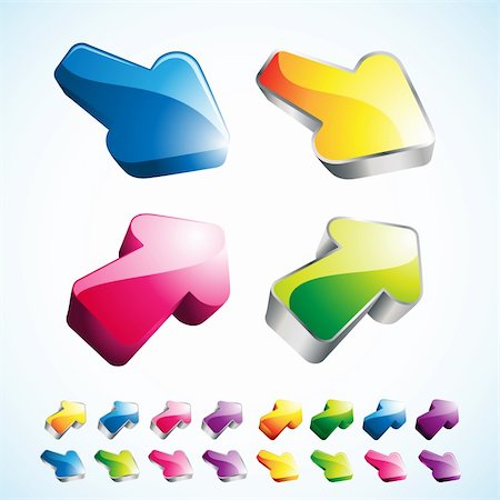Set of colorful arrow icons Stock Photo - Budget Royalty-Free & Subscription, Code: 400-04325271
